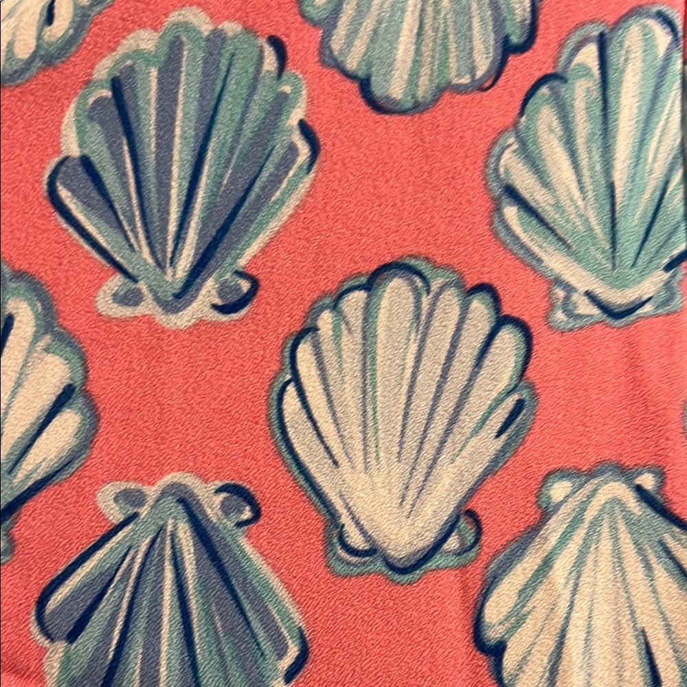Pink and Blue Shell Print Dress - Picture 4 of 7
